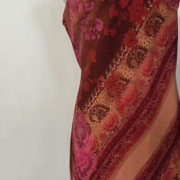 Vintage Red and Pink Floral Paisley 90s Y2k Patchwork Dress - Picture 4 of 8